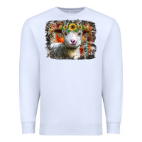 White sunflower sheep Premium Sweatshirt - RacoonDesign