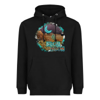 Black neon moon Heavyweight Hoodie - SublimationCraftShop