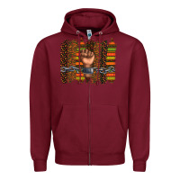 Burgundy black history brushstroke Zipper Hoodie - texasbilliewilder