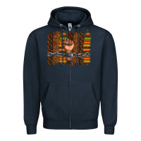 Navy black history brushstroke Zipper Hoodie - texasbilliewilder