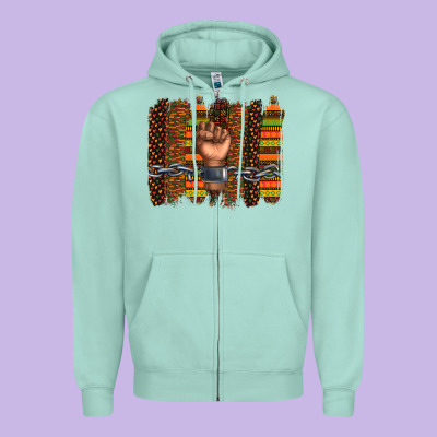 Zipper Hoodie black history brushstroke