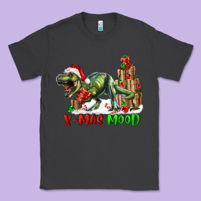 T Rex X Mas Mood Classic Tee Designed By Ranaportraitstore