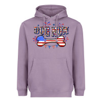 Lavender 4th of July Dog Mom Heavyweight Hoodie - CowGirlArtShop