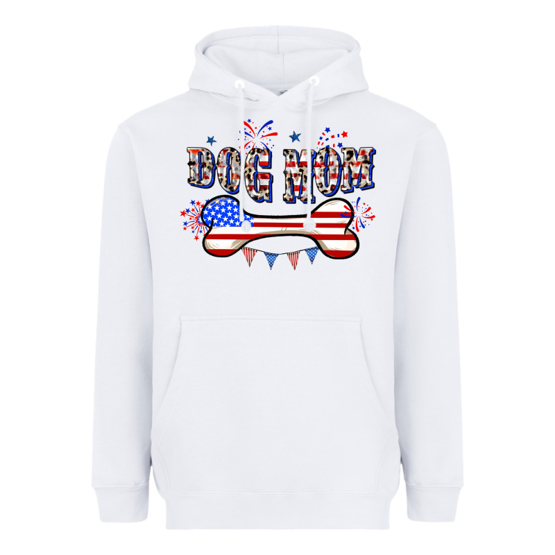 4th Of July Dog Mom Heavyweight Hoodie by CowGirlArtShop | Teevron