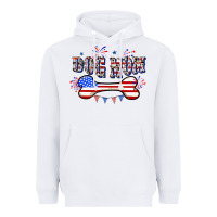 White 4th of July Dog Mom Heavyweight Hoodie - CowGirlArtShop