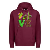 Burgundy love mardi gras Premium Hoodie - Jasminsmagicworld