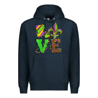 Navy love mardi gras Premium Hoodie - Jasminsmagicworld
