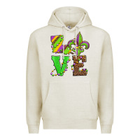 Oatmeal Heather love mardi gras Premium Hoodie - Jasminsmagicworld