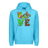 Ocean Blue love mardi gras Premium Hoodie - Jasminsmagicworld