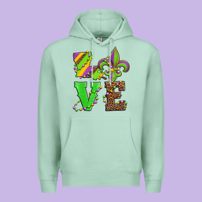 Love Mardi Gras Premium Hoodie Designed By Jasminsmagicworld