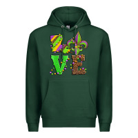 Sports Green love mardi gras Premium Hoodie - Jasminsmagicworld