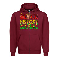 Burgundy black history is world history Zipper Hoodie - texasbilliewilder
