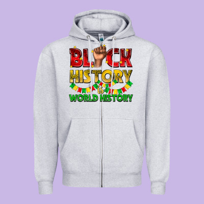 Zipper Hoodie black history is world history