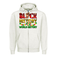 Oatmeal Heather black history is world history Zipper Hoodie - texasbilliewilder