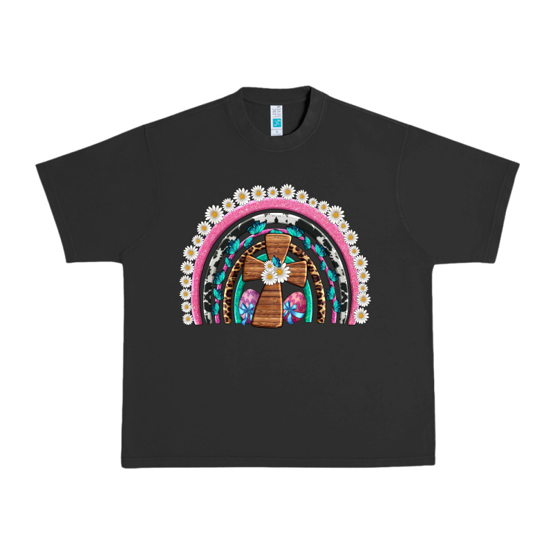 Easter Cross Daisy Egg Rainbow Urban Heavy Tee by Artiststas | Teevron