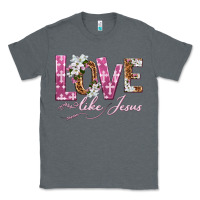 Charcoal Heather love like jesus Classic Tee - texasbilliewilder