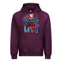 Mauve Wine hooray for the usa Urban Hoodie - MaliasSmallBusiness