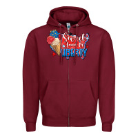 Burgundy sweet land of liberty Zipper Hoodie - Zillion Design Studio