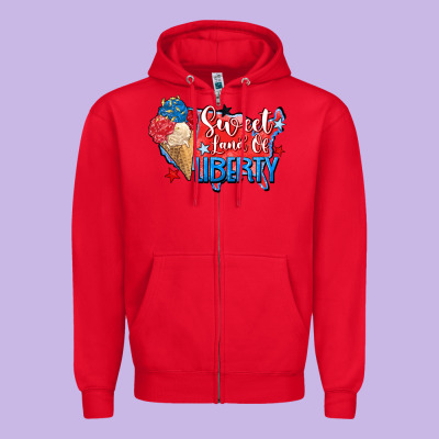 Sweet Land Of Liberty Zipper Hoodie Designed By Zillion Design Studio