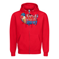 Red sweet land of liberty Zipper Hoodie - Zillion Design Studio