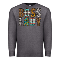 Charcoal Heather western boss lady Premium Sweatshirt - HRA Design Shop