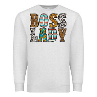 Oatmeal Heather western boss lady Premium Sweatshirt - HRA Design Shop