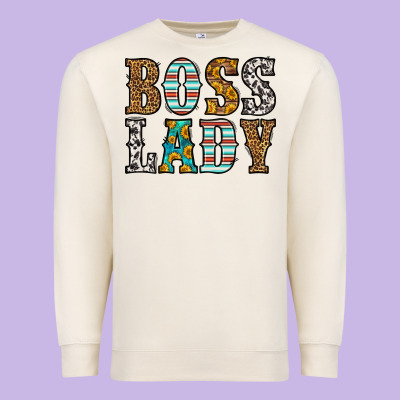 Western Boss Lady Premium Sweatshirt Designed By Hra Design Shop
