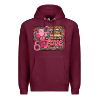 Burgundy let all that you do be done in love Premium Hoodie - Jasminsmagicworld