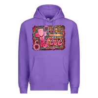 Purple let all that you do be done in love Premium Hoodie - Jasminsmagicworld