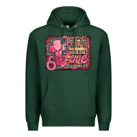 Sports Green let all that you do be done in love Premium Hoodie - Jasminsmagicworld