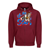 Burgundy oh my stars pig Zipper Hoodie - Zillion Design Studio
