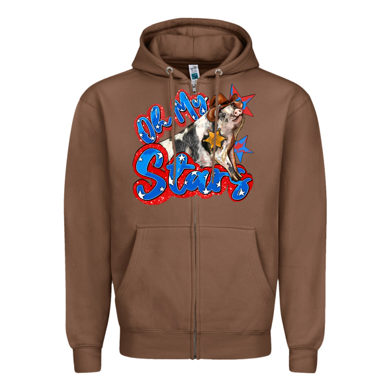 Oh My Stars Pig Zipper Hoodie by Zillion Design Studio | Teevron