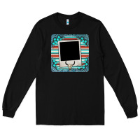Black gemstone turquoise serape custom photo frame coaster Long Sleeve Tee - BarkalooDesign