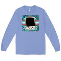 Colony Blue gemstone turquoise serape custom photo frame coaster Long Sleeve Tee - BarkalooDesign
