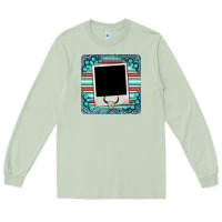 Matcha gemstone turquoise serape custom photo frame coaster Long Sleeve Tee - BarkalooDesign