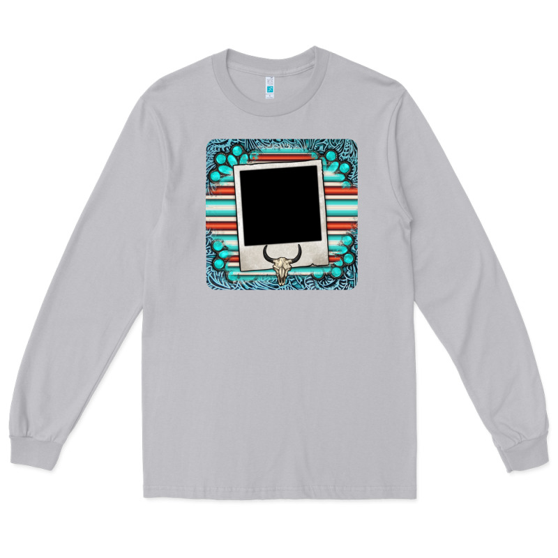 Gemstone Turquoise Serape Custom Photo Frame Coaster Long Sleeve Tee by BarkalooDesign | Teevron