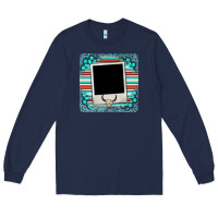 Navy gemstone turquoise serape custom photo frame coaster Long Sleeve Tee - BarkalooDesign