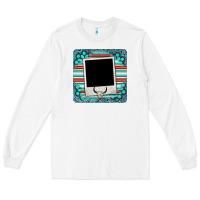 White gemstone turquoise serape custom photo frame coaster Long Sleeve Tee - BarkalooDesign