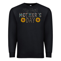 Black my first mother's day Premium Sweatshirt - CowhideDigitalArt
