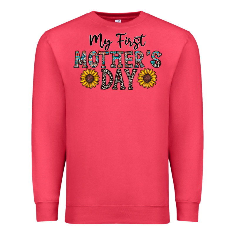 My First Mother's Day Premium Sweatshirt by CowhideDigitalArt | Teevron