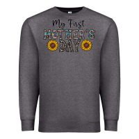 Charcoal Heather my first mother's day Premium Sweatshirt - CowhideDigitalArt