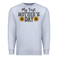 Heather Grey my first mother's day Premium Sweatshirt - CowhideDigitalArt