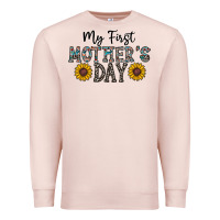 Pale Pink my first mother's day Premium Sweatshirt - CowhideDigitalArt