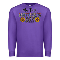 Purple my first mother's day Premium Sweatshirt - CowhideDigitalArt