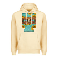 Pina Colada mom hereford cattle sunflowers on tooled leather regular can cooler Premium Hoodie - BarkalooDesign