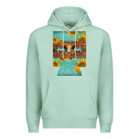 Seafoam mom hereford cattle sunflowers on tooled leather regular can cooler Premium Hoodie - BarkalooDesign