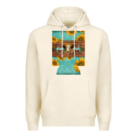 Tofu mom hereford cattle sunflowers on tooled leather regular can cooler Premium Hoodie - BarkalooDesign