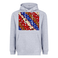 Heather Grey 4th of July USA flag leopard cowhide 20oz tumbler Heavyweight Hoodie - Neo Western