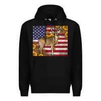 Black Western American Flag And Deer Premium Hoodie - LillyAllenDesigns