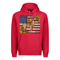 Cardinal Western American Flag And Deer Premium Hoodie - LillyAllenDesigns